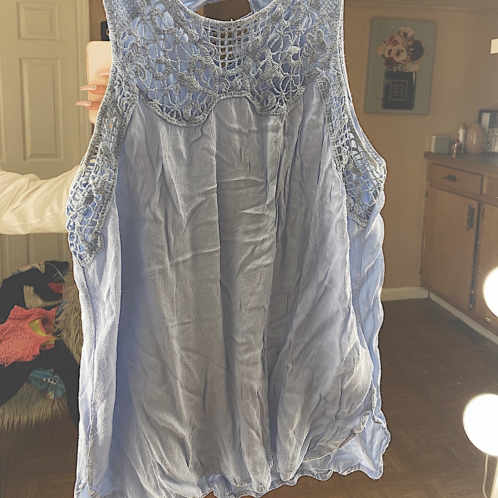 Light blue top